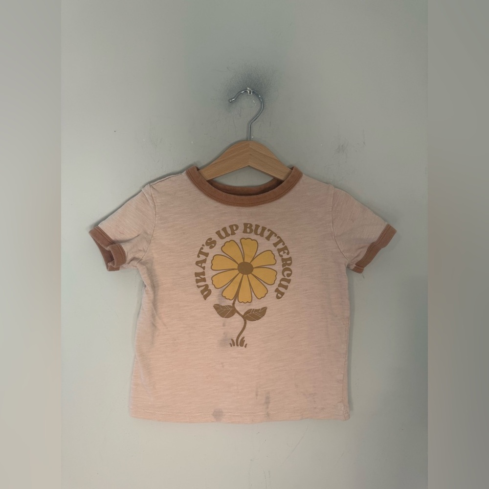 $9 ADD ON LITTLE CO. Tee girls ringer What’s up Buttercup zara cotton‎ on kids